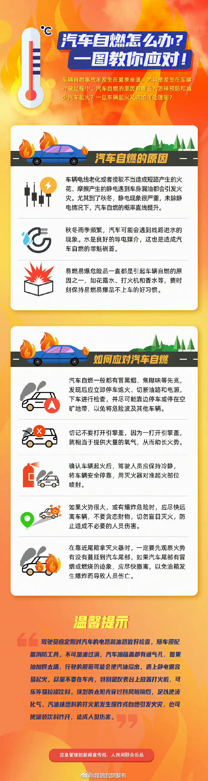 收费员一句话救了四个人汽车自燃怎么办？一图教你应对！