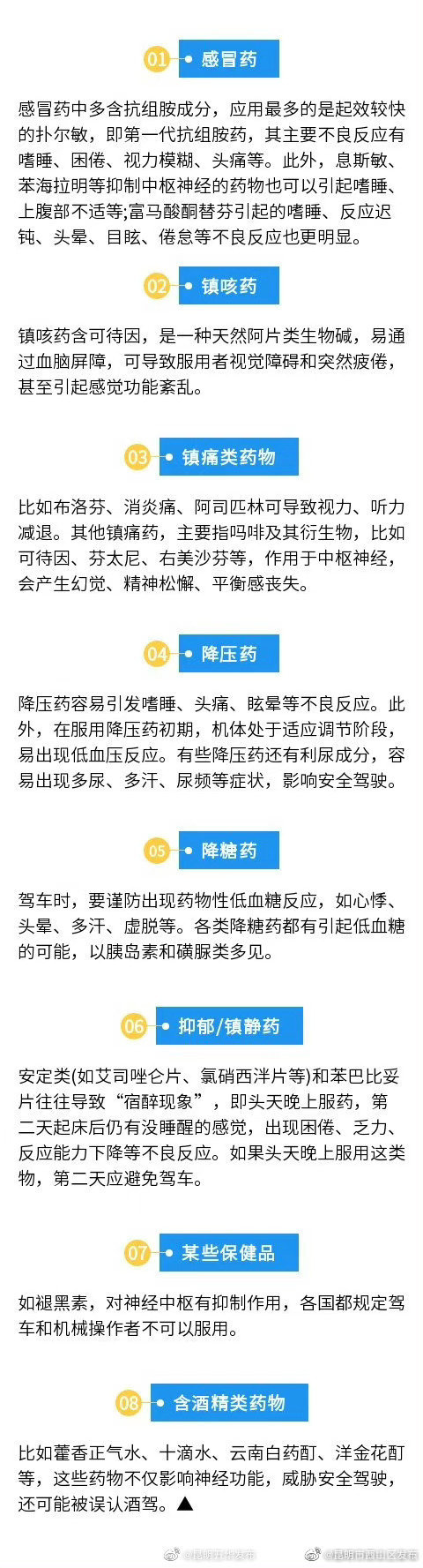 吃完8种药最好别开车