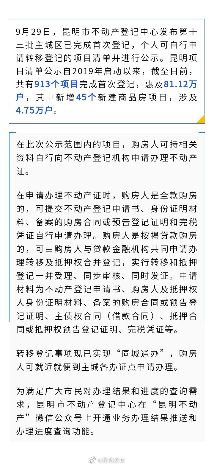 45个新建商品房项目可申请办理不动产证