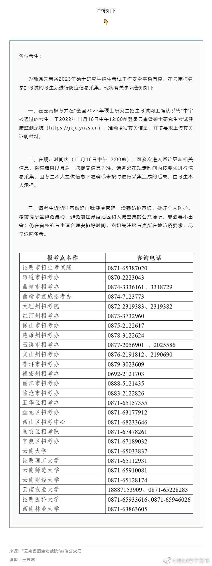 事关研究生考试！云南省招生考试院发布重要提醒
