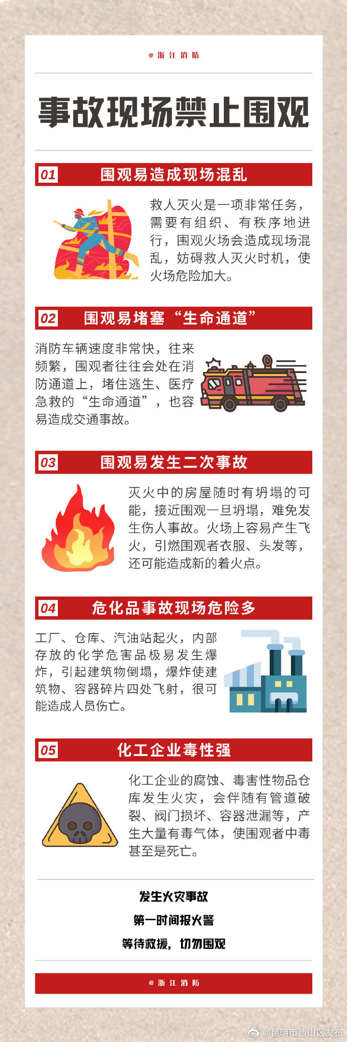 火灾现场 禁止围观