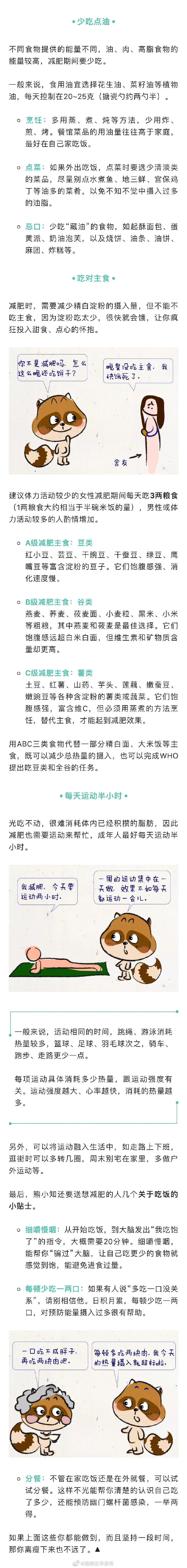 世卫组织推荐的科学减肥法