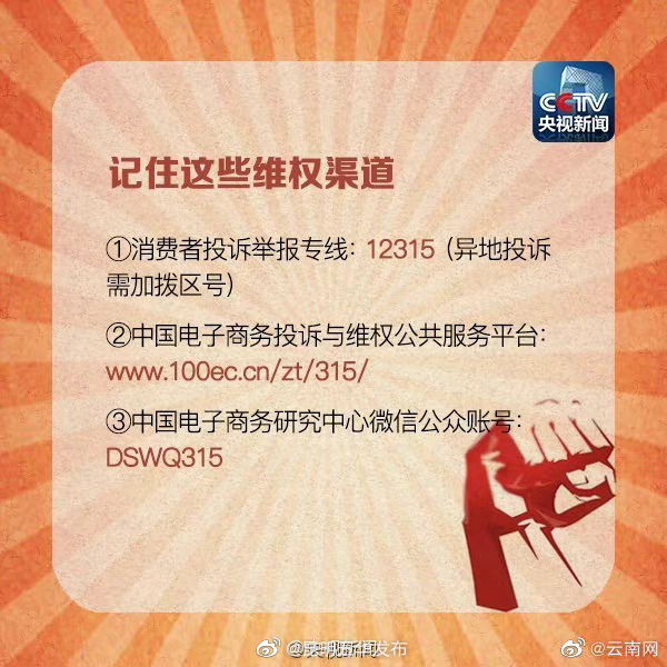 记住这些维权渠道！