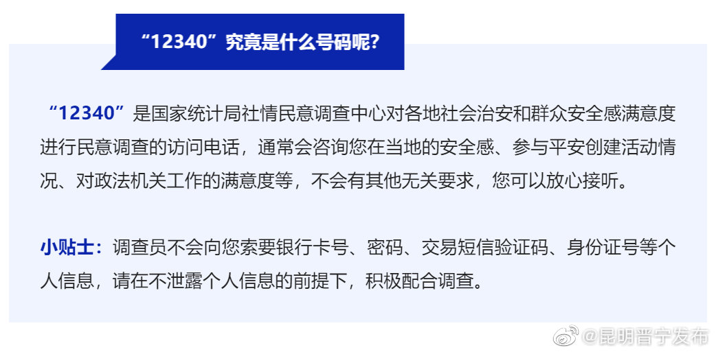 你我知晓，人人参与！12340调查电话请您接听~