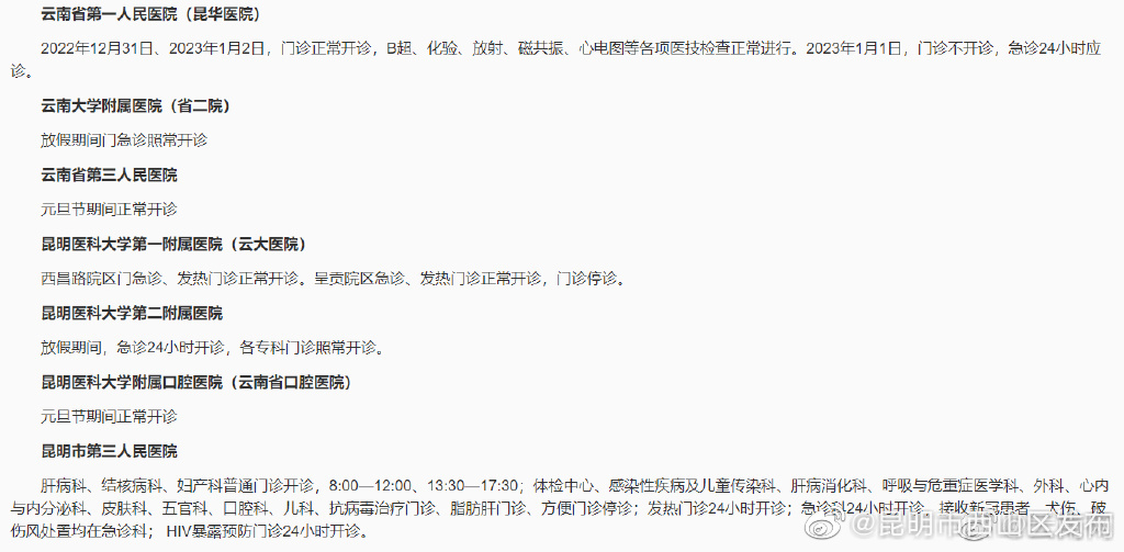 昆明市西山区发布