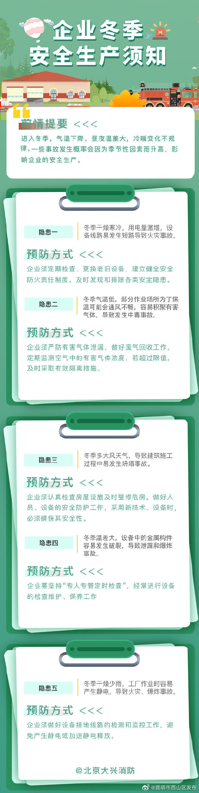 冬季企业安全生产须知