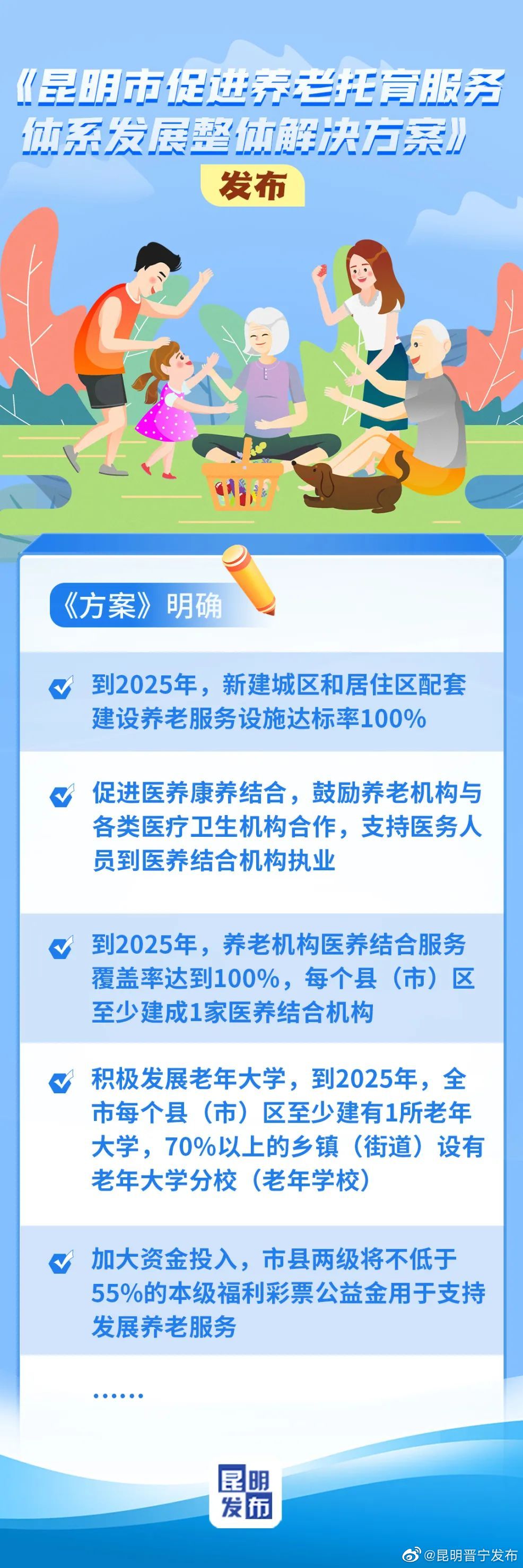 到2025年，昆明每个县（市）区至少建有1所老年大学