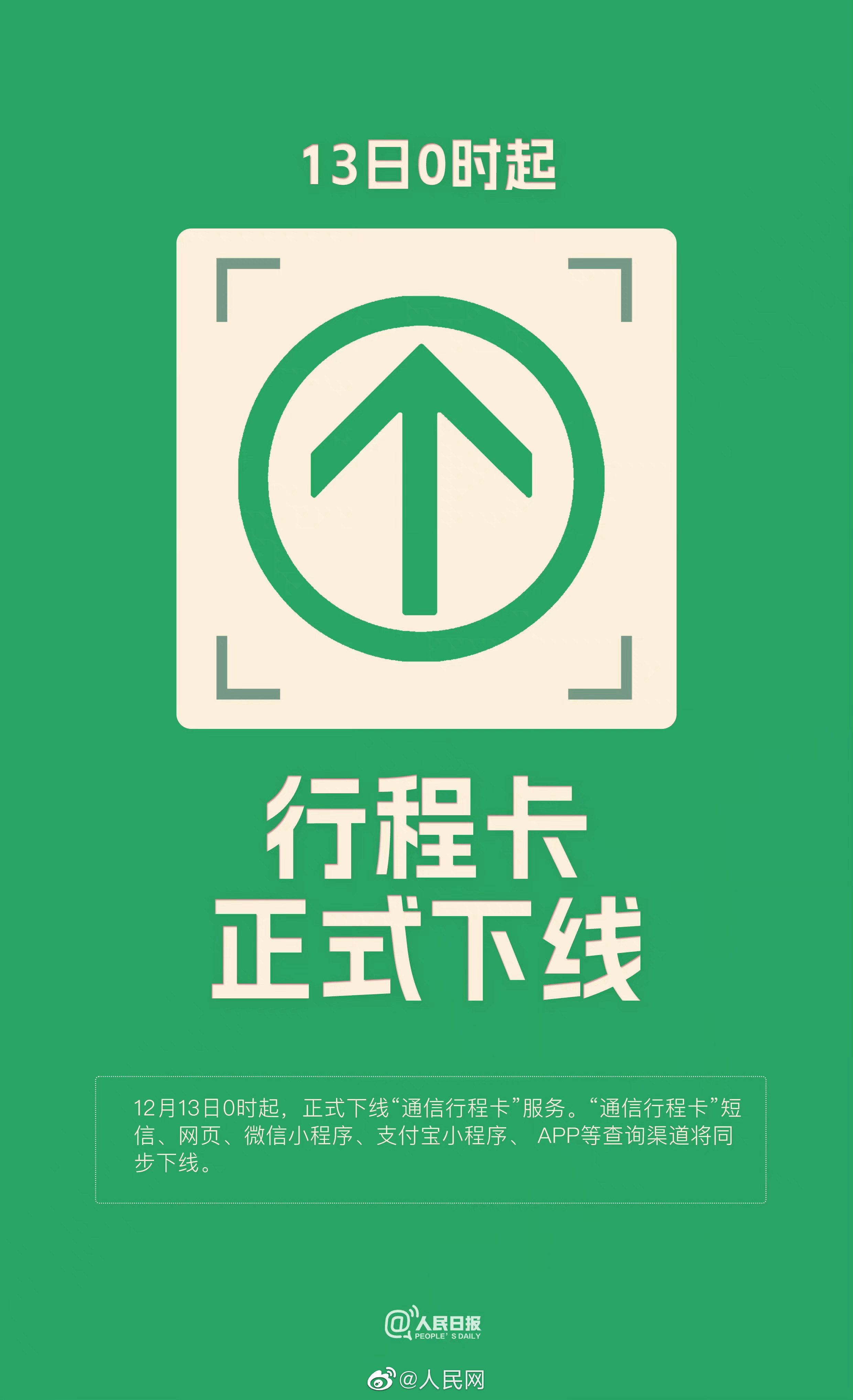 13日0时起，行程卡下线