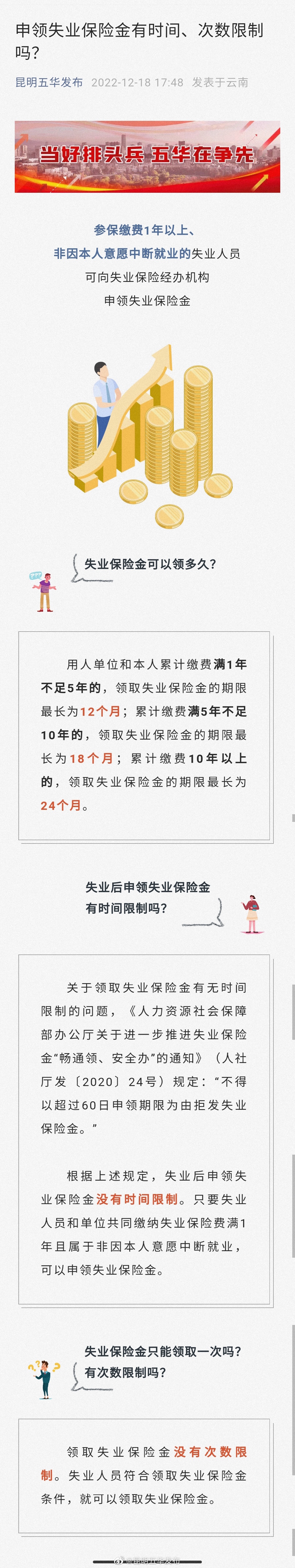 申领失业保险金有时间、次数限制吗？