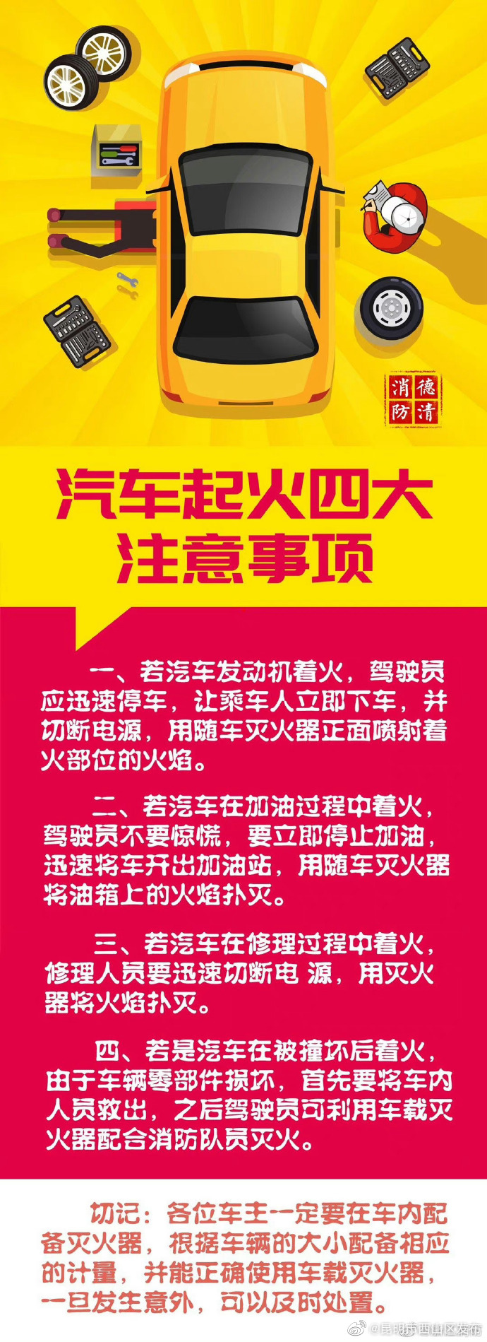 汽车着火了怎么办？