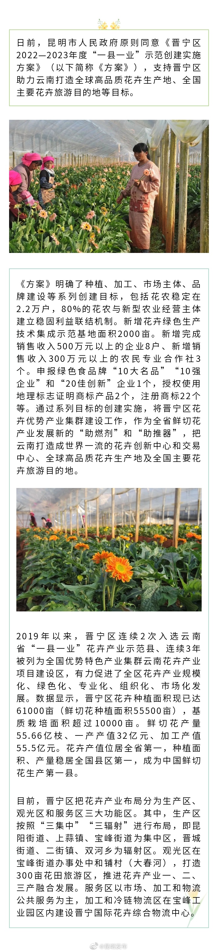 昆明助力全省打造全球高品质花卉生产地