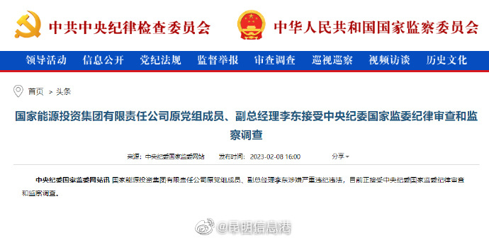 国家能源投资集团原副总经理李东被查