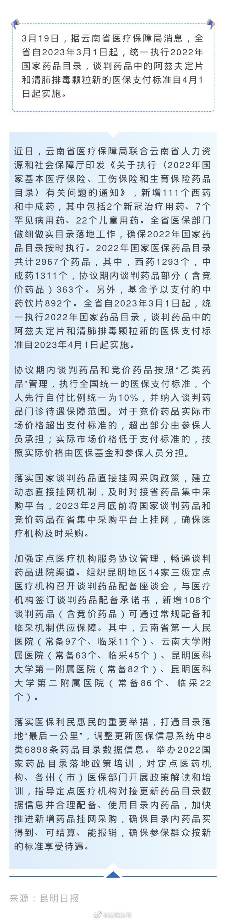 好消息！4月1日起阿兹夫定片等实施新医保支付标准