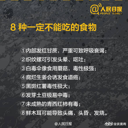 扩散！这8种食物一定不能吃！