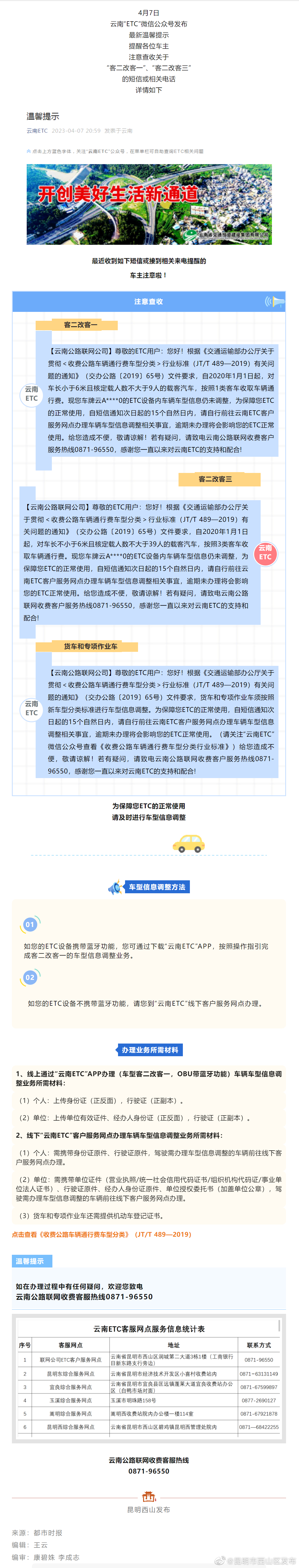 注意！云南ETC发布重要提示！