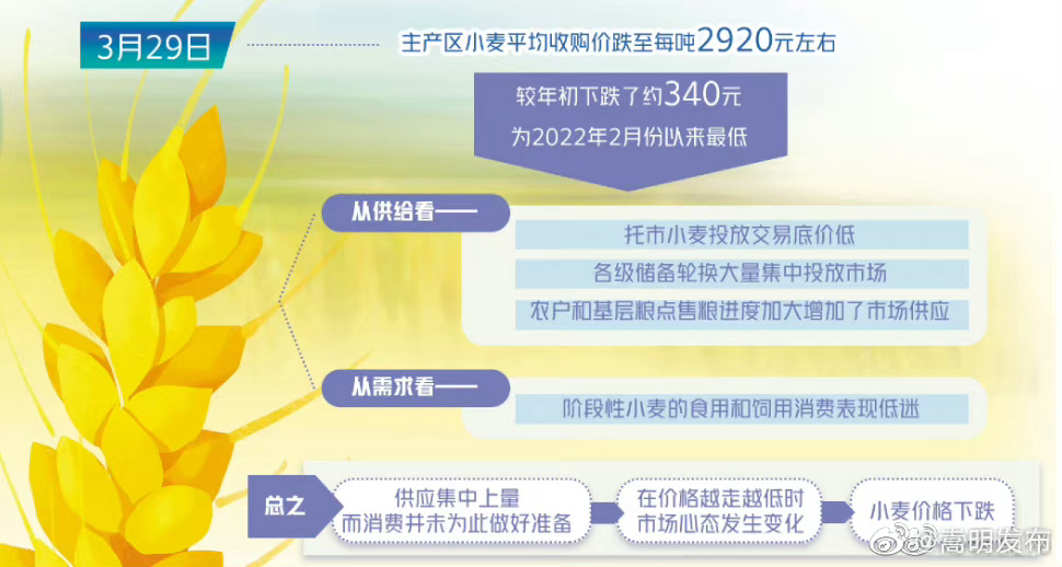 近期小麦价格下跌，理性看！