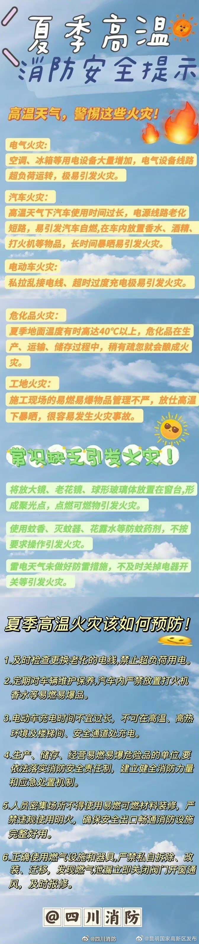 高温天气消防安全提示