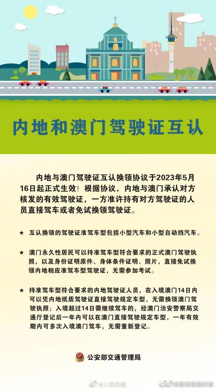 今起正式生效内地与澳门驾驶证互认 