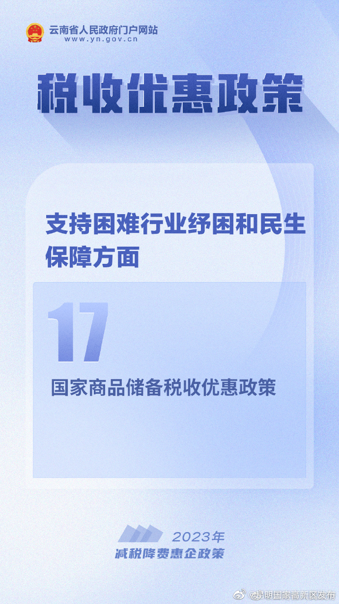 2023年减税降费惠企政策30条丨⑰国家商品储备税收优惠政策