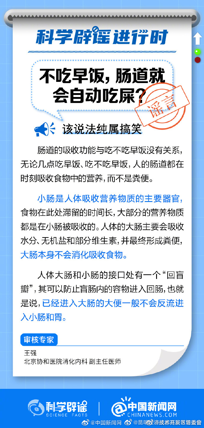 不吃早饭，肠道就会自动吃屎？