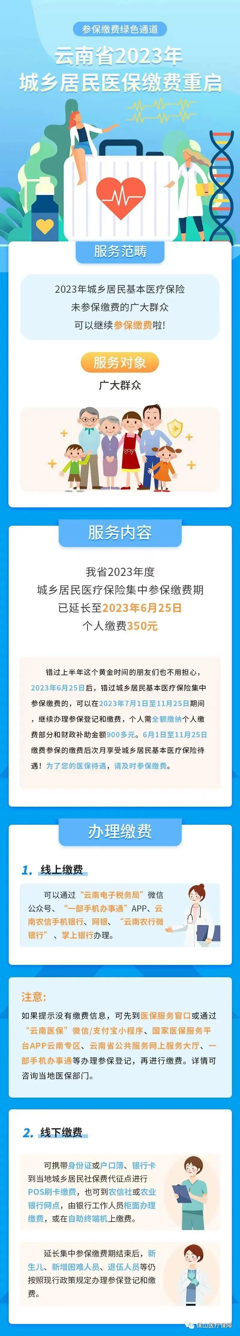 云南省2023年城乡居民医保缴费重启