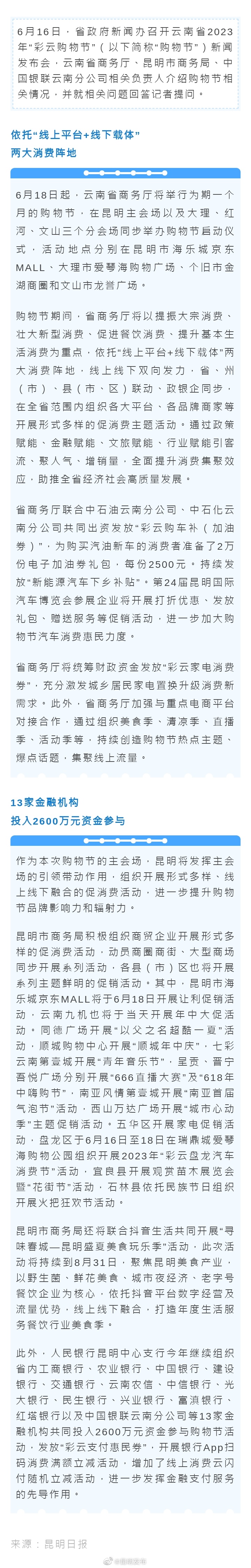 2023年“彩云购物节”6月18日启动