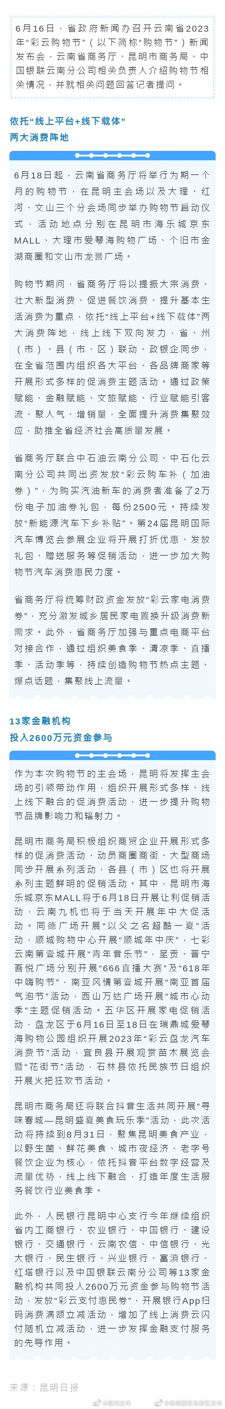 2023年“彩云购物节”6月18日启动