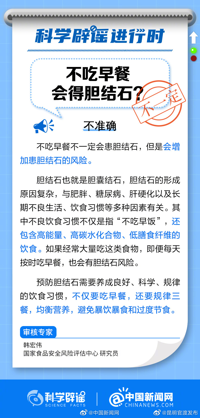 不吃早餐会得胆结石吗？