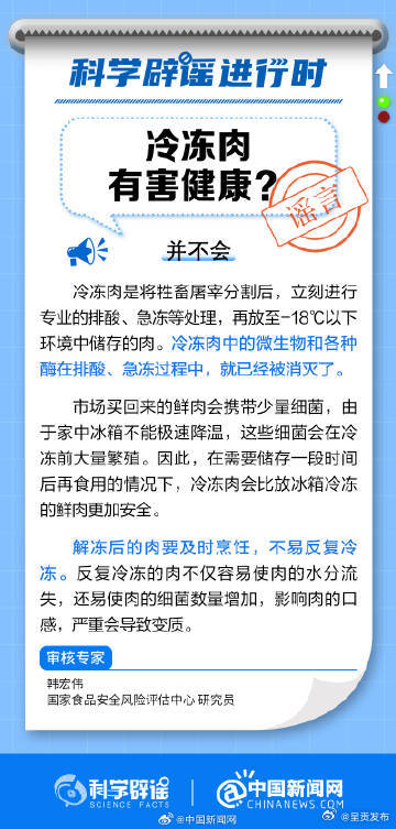 冷冻肉有害健康吗？
