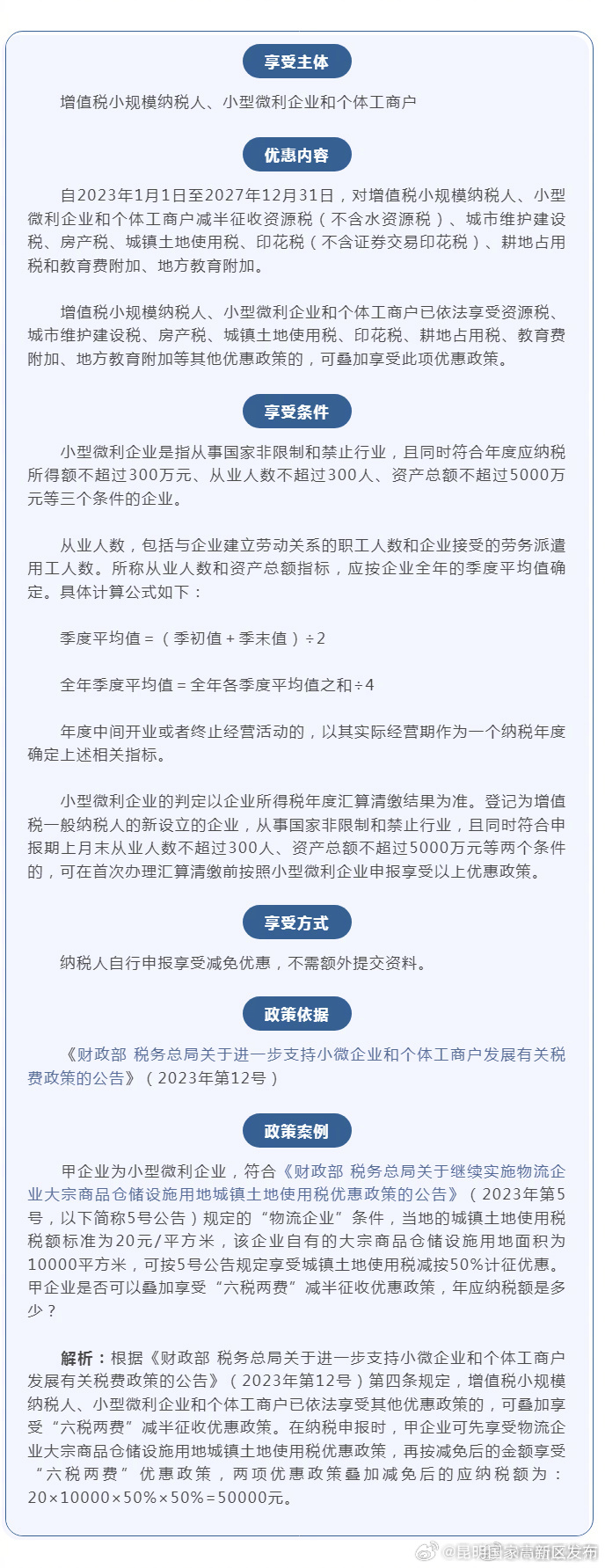 实用帖：小规模纳税人、小型微利企业和个体工商户减半征收“六税两费”政策