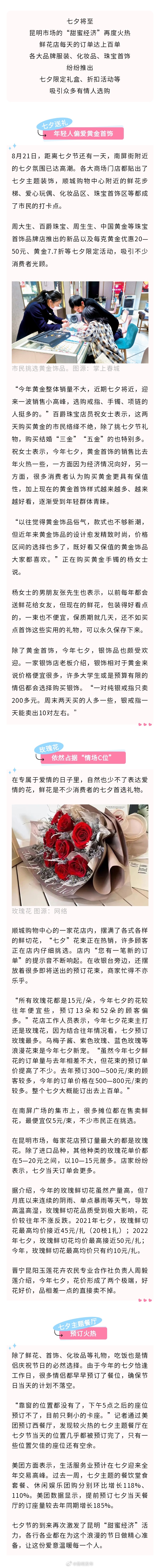 七夕激发昆明“甜蜜经济”活力