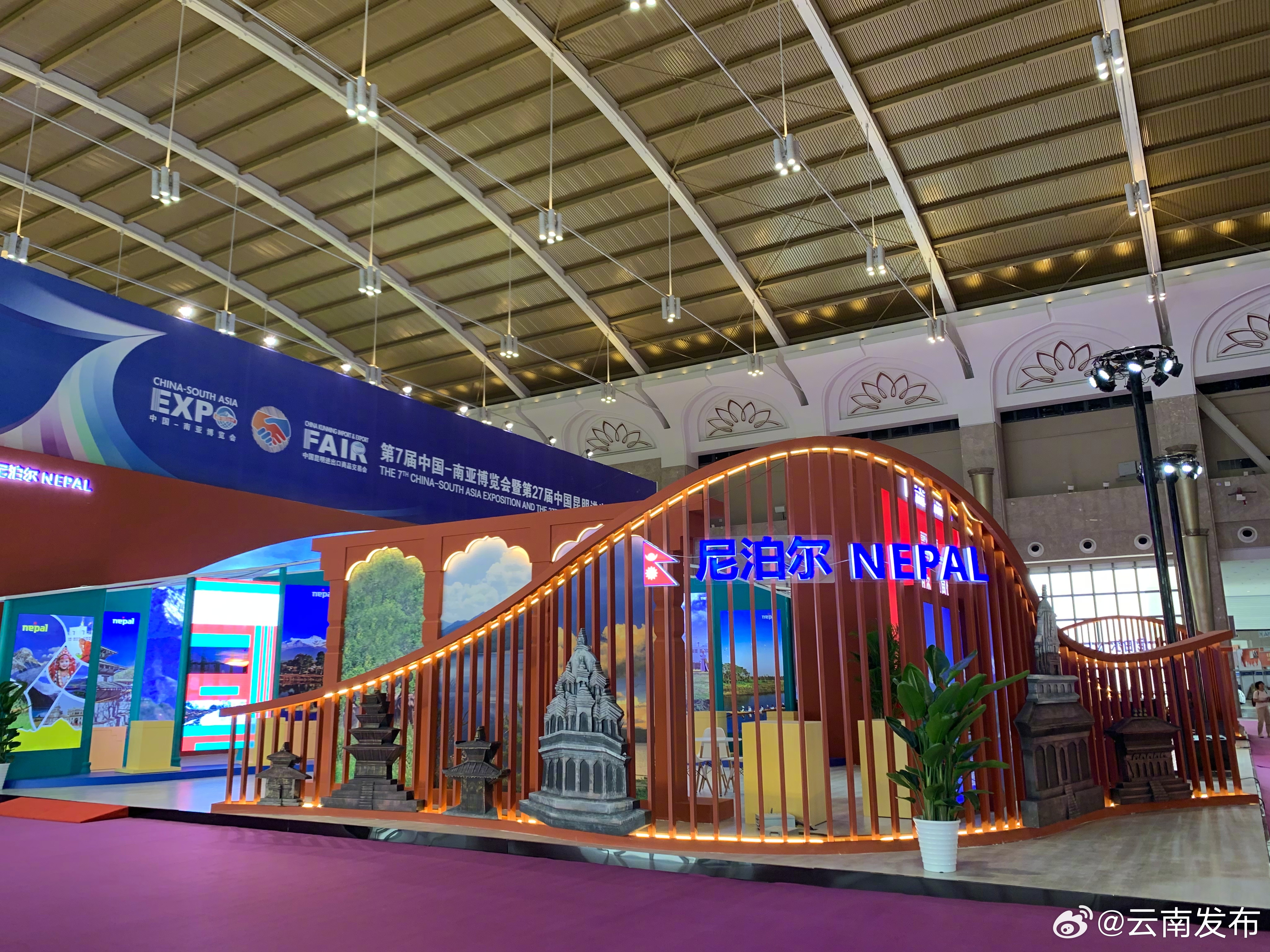 南博会主题国馆、主宾国馆形象展区已完成搭建