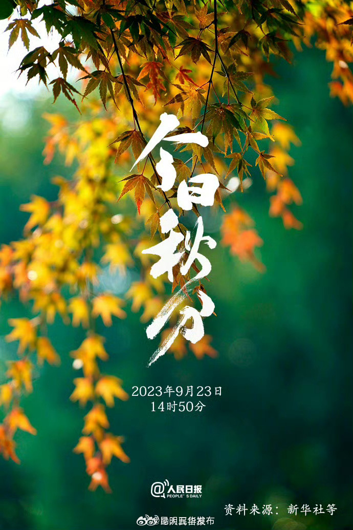 今日秋分，昼夜平分