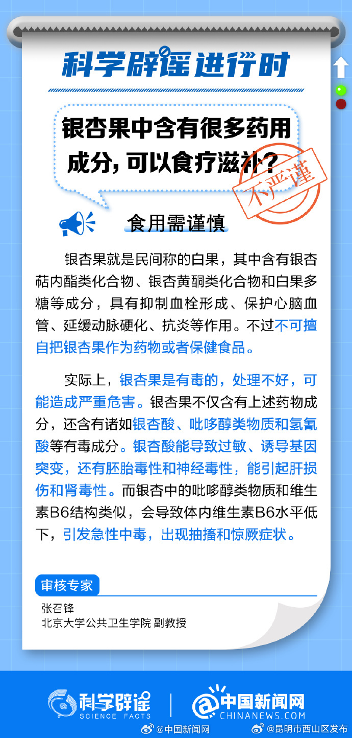 银杏果中含有很多药用成分，可以食疗滋补？