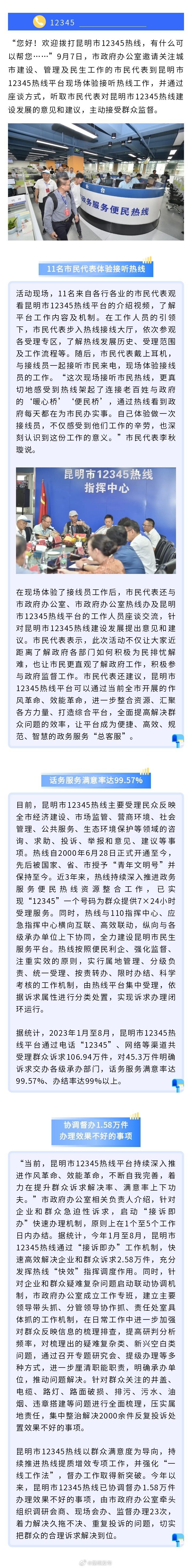 满意率99.57%！市民代表亲身体验12345热线接听