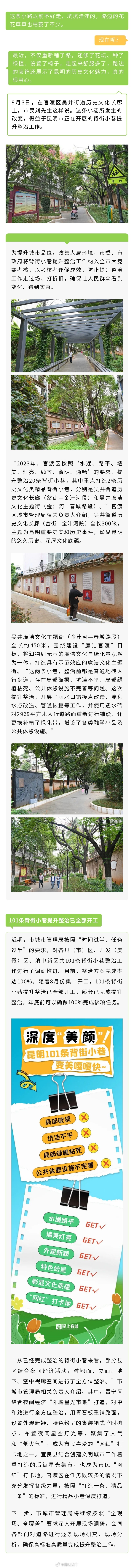 昆明101条背街小巷开启“深度美颜模式”