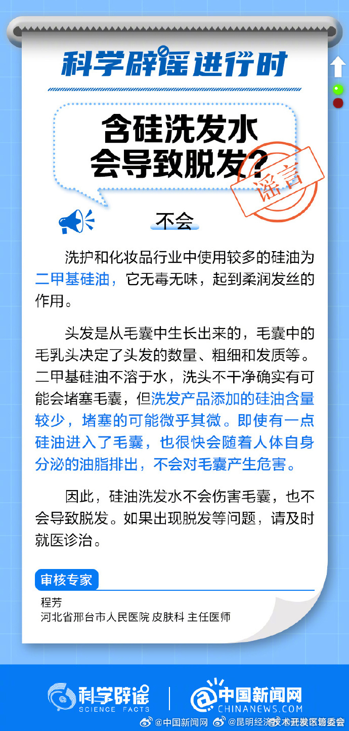 含硅洗发水会导致脱发？
