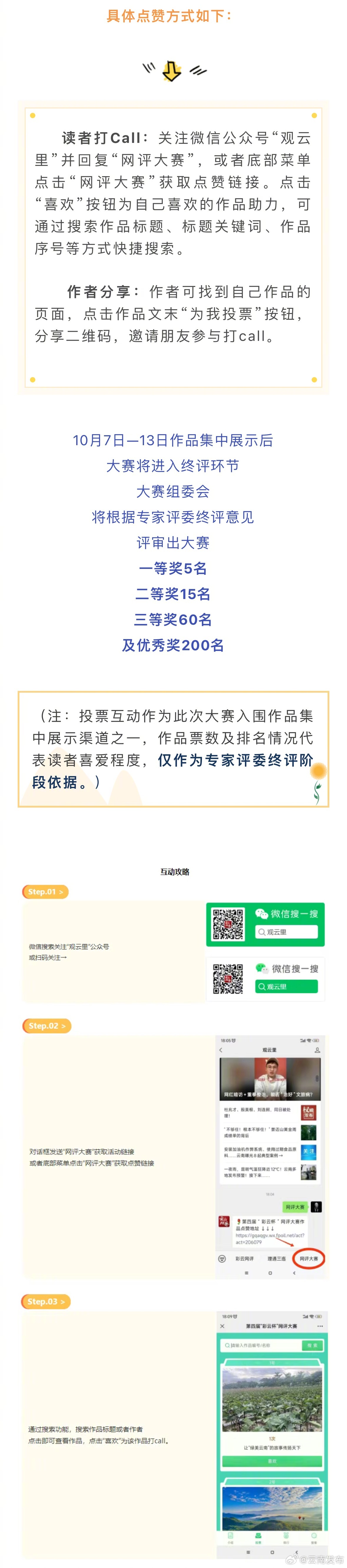 快来围观！“彩云杯”网评大赛485件作品入围复赛