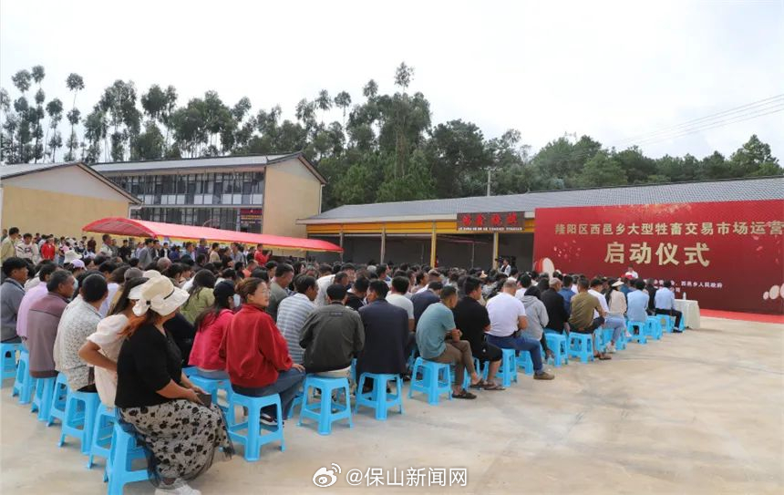 保山隆阳区西邑乡大型牲畜交易市场开业