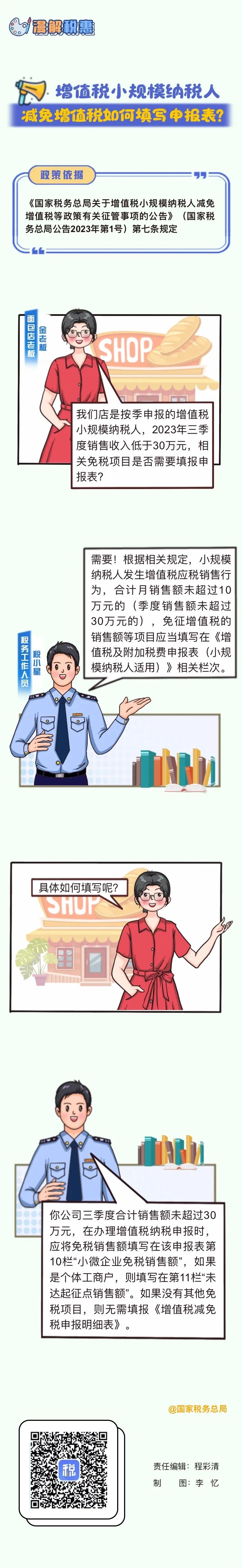 漫解税惠｜增值税小规模纳税人减免增值税如何填写申报表？