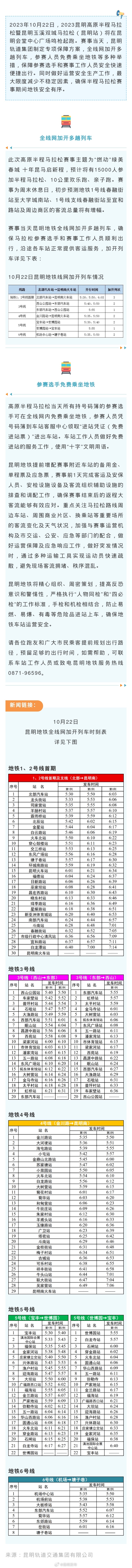 @ 昆马跑友 赛事当天地铁免费坐