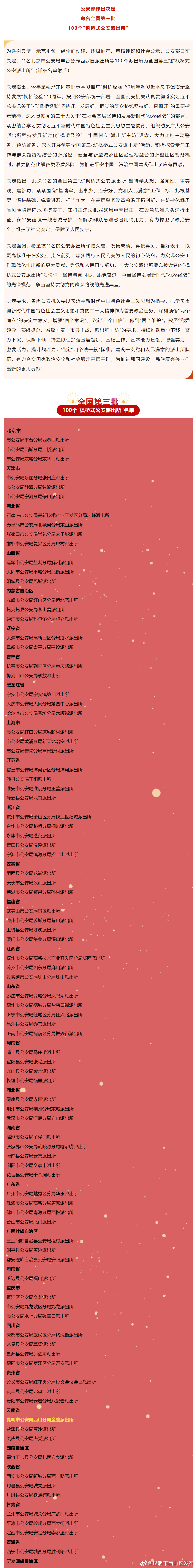 昆明市西山区发布