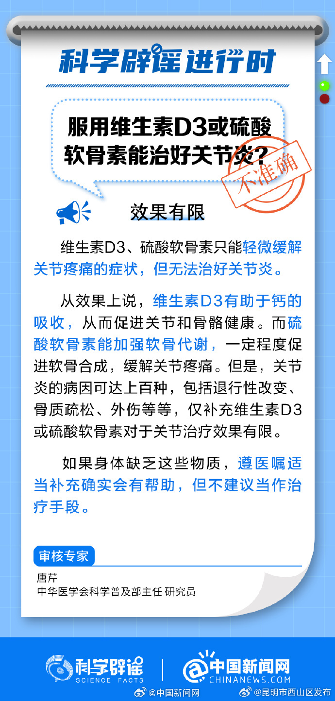 服用维生素D3或硫酸软骨素能治好关节炎吗？_http://www.mainten.cn_cns_第1张