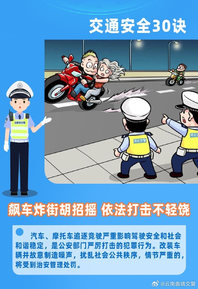 飙车炸街胡招摇 依法打击不轻饶 道路交通安全