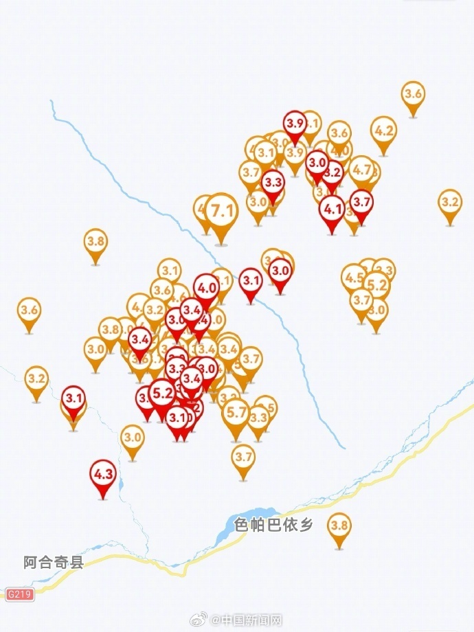 新疆过去一天新增余震1604次