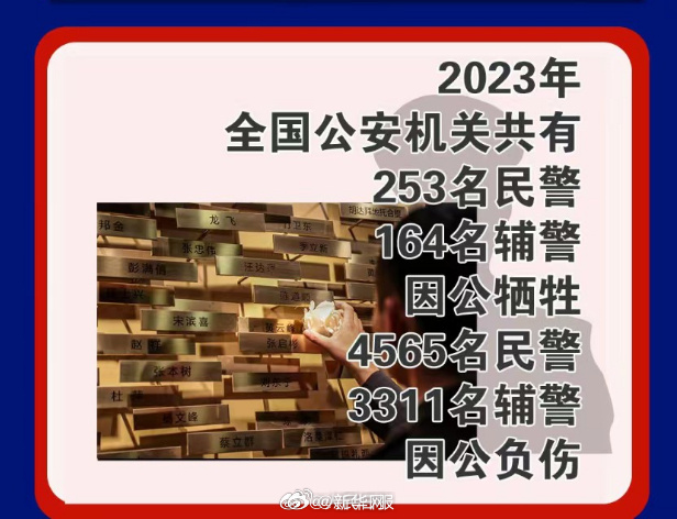 公安部：2023年共有253名民警、164名辅警因公牺牲