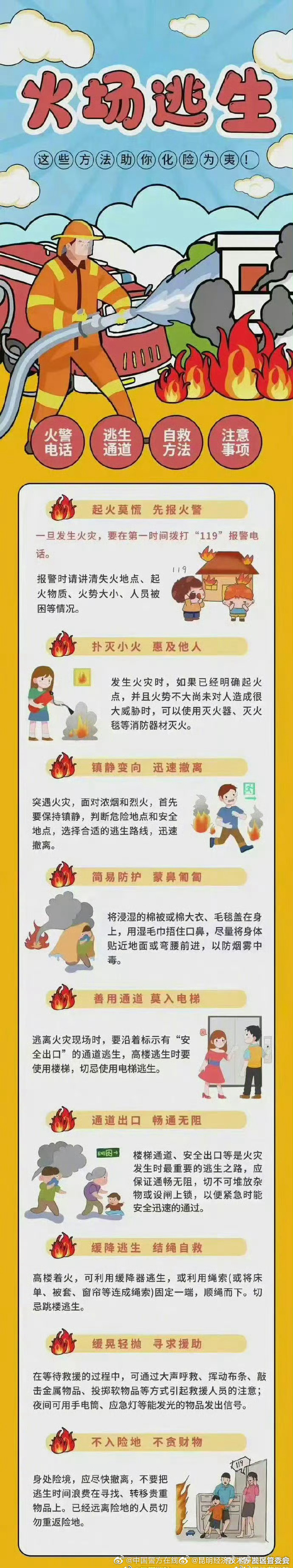 但愿用不到，但一定要知道！火场逃生这些方法要掌握！