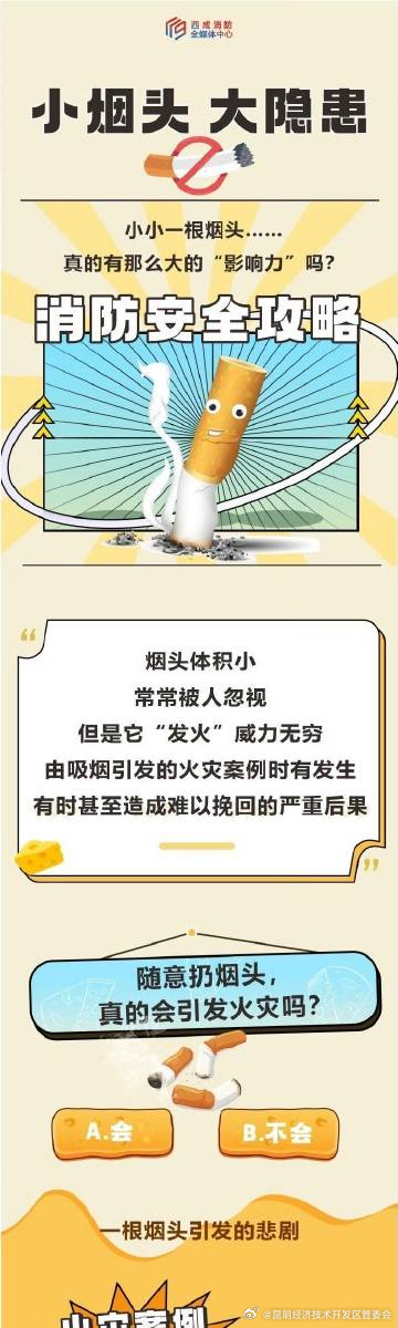 对于小小的烟头，也绝对不可麻痹大意