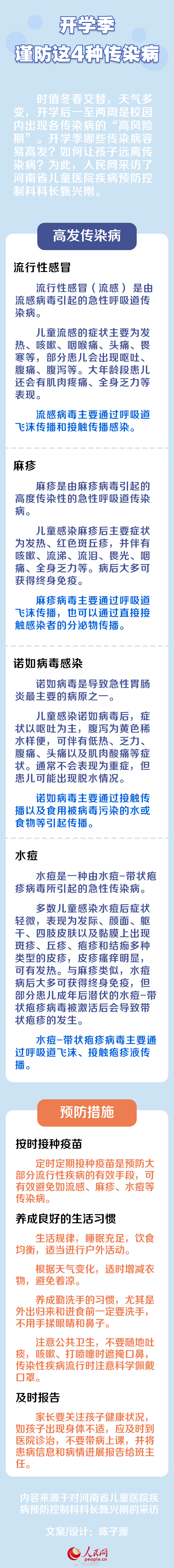 收藏！请注意4种开学季高发传染病！