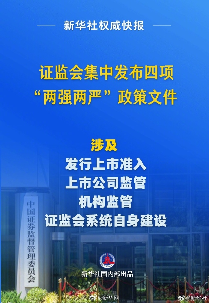 证监会集中发布四项“两强两严”政策文件